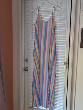 Rainbow Stripe Maxi Dress